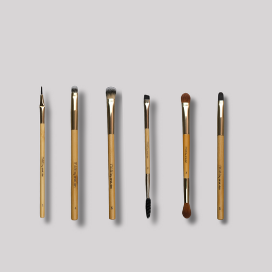 COLLEZIONE OCCHI E LABBRA MIA TERRA 6 pennelli per ombretto, sopracciglia, eyeliner e labbra